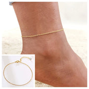 Snake Chain Anklet for Women Girls Adjustable Summer Beach Chain Anklet Bracelet Mother's Day Gifts Stainless Steel Not Allergic