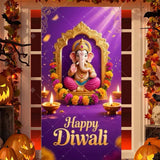 Diwali Decoration Party Background  Indian Diwali Peacock Candle Party Supplies Door Decoration Festival Door Cover Backdrop