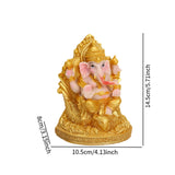 Ganesha Sitting Buddha Statue Decorative Collectible Handmade Craft Sculpture for Living Room Bedroom Home Bookshelf Office