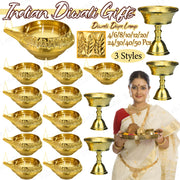 4-50Pcs Diwali Diya Lamp Brass Oil Lamp Copper Butter Lamp Holder Traditional Indian Oil Lamp for Puja Kuber Indian Diwali Gifts