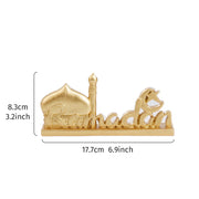 1PC, resin-made antique gold and silver ramadan decorative item, suitable for gift-giving during Ramadan and Eid al-Adha