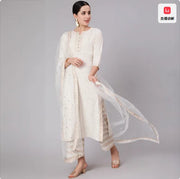 Indian Women's Traditional Printed Cotton 3-piece Clothing Set