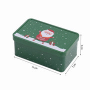 Rectangle Christmas Tinplate Box Empty Cookie Candy Box Santa Claus Gift Boxes Jewelry Storage Can Holiday Wedding Party Decor