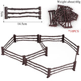 Oenux Simulation Farm Fence Scene Toy Trees House Farmer Unicorn Animals Model Miniature Craft Home Decoration Cute Kids Gift