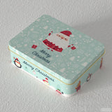 Rectangle Christmas Tinplate Box Empty Cookie Candy Box Santa Claus Gift Boxes Jewelry Storage Can Holiday Wedding Party Decor