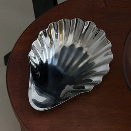 304 Stainless Steel Shell Plate Metal Cheese Plate Dessert Dish Jewelry Storage Plate Decorative Dish Featured Tableware