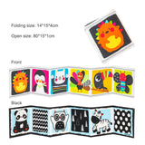 સંવેદનાત્મક કાપડ પુસ્તક બાળકોના રમકડાં 0 12 મહિના નવજાત બેડ પારણું બમ્પર કાળા અને સફેદ પ્રાણી શાંત પુસ્તકો મોન્ટેસરી બાળકોના પુસ્તક રમકડાં