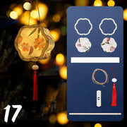 ચંદ્ર ઉત્સવ રેબિટ લાઇટ મધ્ય પાનખર ઉત્સવ ફાનસ બનાવવાનું DIY મટીરીયલ રેટ્રો પોર્ટેબલ પેલેસ ફાનસ ફૂલ કાગળ ફાનસ