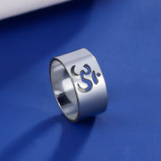 Lemegeton Buddhist Indian Yoga Om Women's Logo Ring Men's Charm Stainless Steel Ultra Natural Jewelry Party Gift
