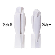 Resin Owl Statue Abstract Art Shelf Decoration Owl Figurine Owl Sculpture Handicraft for Mantel, Bookshelves, Cafe White