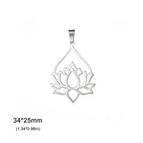 EUEAVAN 5pcs Unalome Lotus Flower Pendant Buddha Buddhism Om Yoga Charms Necklace Earrings Amulet Jewelry Making Supplies DIY