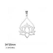 EUEAVAN 5pcs Unalome Lotus Flower Pendant Buddha Buddhism Om Yoga Charms Necklace Earrings Amulet Jewelry Making Supplies DIY