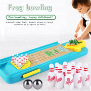 Mini Desktop Frog Bowling Game Toy Funny Indoor Parent-Child Interactive Table Sports Game Toy Bowling Educational Gift For Kids