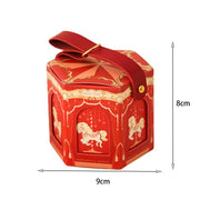 1Pcs Champange Gold Carousel Cardboard Gift Boxes Baby Shower Favors Packaging Boxes Kids Birthday Party Decoration Supplies