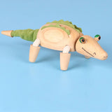 Wooden Action Toy Figures Simulation Animal Movable Joint Model Doll Elephant Monkey Giraffe Lion Educational Toys For Children