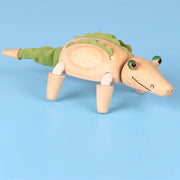 Wooden Action Toy Figures Simulation Animal Movable Joint Model Doll Elephant Monkey Giraffe Lion Educational Toys For Children