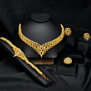 ANIID Fashion African Gold Plated Jewelry Sets For Women Gifts Ethiopian Indian Dubai Bridal Necklace And Earrings Set Wedding