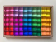 બાળકો માટે ખુલ્લા રમત માટે નવી ડિઝાઇન મોન્ટેસરી રમકડાં સી થ્રુ રેઈન્બો લ્યુસાઈટ સ્ટેકીંગ બ્લોક્સ એક્રેલિક હાઇટ્રાન્સપરન્ટ