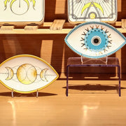 Home Decoration Eye Shape Jewelry Tray Ceramic Oval Decorative Plate Modern Art Style Trinket Plate Key