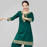 ભારતીય કપડાં મહિલા શુદ્ધ સુતરાઉ ભરતકામવાળી બાજુ છુપાવેલ લાંબી બાંયનો શર્ટ પાકિસ્તાન