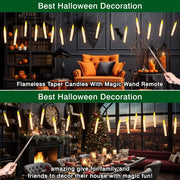 12-48Pcs Floating Candles with Magic Wand Flickering Warm Light LED Flameless Candle Taper Candles for Christmas Wedding Party