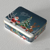 Rectangle Christmas Tinplate Box Empty Cookie Candy Box Santa Claus Gift Boxes Jewelry Storage Can Holiday Wedding Party Decor