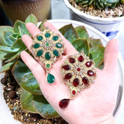 Sunspicems 18K Gold Color Crystal Women Brooch Morocco Caftan Brooch Pins Sunflower Algeria Jewelry Arabic Bridal Wedding Bijoux