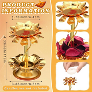 GYTB-2 Pcs દિવાળી લોટસ મીણબત્તી ધારક દિવાળી પૂજા માટે ધાતુની દીવા કમળ ઘી દીવો મીણબત્તી ધારક ભારતીય દીવા સજાવટ