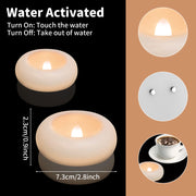 12/24 Pack Waterproof Flameless Floating Tealights Candle Electric Flickering LED Candles For Wedding Party Pool&SPA Home Decor