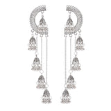 Retro Bollywood Oxidized Women Jhumka Indian Earrings Femmes 2020 Ethnic Gold Silver Color Afghan Bell Long Tassel Drop Earrings