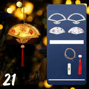 ચંદ્ર ઉત્સવ રેબિટ લાઇટ મધ્ય પાનખર ઉત્સવ ફાનસ બનાવવાનું DIY મટીરીયલ રેટ્રો પોર્ટેબલ પેલેસ ફાનસ ફૂલ કાગળ ફાનસ