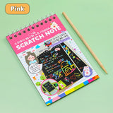 4 Colors Available 10-Page Scratching Painting Book Children Early Education Art Kit Toys Complimentary Painted Bamboo Skewers