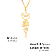 Skyrim Lotus Flower Yoga Om Unalome Pendant Necklace Stainless Steel Neck Chain for Women Buddhism Mandala Amulet Jewelry Gift