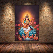 ભારતીય હિન્દુ દેવતાઓ ભગવાન શિવ યોગ દૈવી દેવી સરસ્વતી ધ્યાન આરટી પોસ્ટર કેનવાસ પેઇન્ટિંગ વોલ પ્રિન્ટ ચિત્ર ઘર સજાવટ