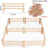 Oenux Simulation Farm Fence Scene Toy Trees House Farmer Unicorn Animals Model Miniature Craft Home Decoration Cute Kids Gift