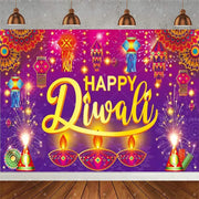 ભારતીય પરંપરાગત હેપ્પી દિવાળી બેકડ્રોપ્સ ફેસ્ટિવલ ઓફ લાઇટ્સ પાર્ટી મ્યુરલ હિન્દુ મીણબત્તી બેકગ્રાઉન્ડ પ્રોપ રૂમ ડેકોર કસ્ટમ સપ્લાય