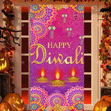 Diwali Decoration Party Background  Indian Diwali Peacock Candle Party Supplies Door Decoration Festival Door Cover Backdrop