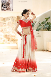 Traditional Dress Indian Dance Dress Ethnic Style Women's Sari Dance Dress Scarf Top Large Swing Skirt Lengha Set Indian Saree