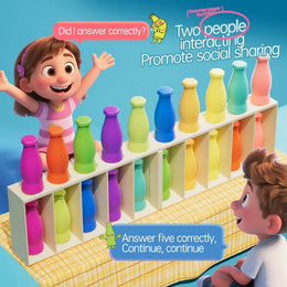 Funny Beverage Color Match Game, Memory Training & Guessing Bottles Toy for Kids 2 Players - Parent-Child Educational Toys Gifts