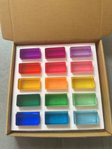 બાળકો માટે ખુલ્લા રમત માટે નવી ડિઝાઇન મોન્ટેસરી રમકડાં સી થ્રુ રેઈન્બો લ્યુસાઈટ સ્ટેકીંગ બ્લોક્સ એક્રેલિક હાઇટ્રાન્સપરન્ટ