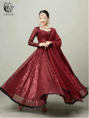 Indian Women's Dance Costume Performance Sari Big Skirt Set