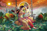 Indian God Radha Krishna Posters and Prints Canvas Painting Indian Artwork Wall Art Pictures for Living Room Home Decoration