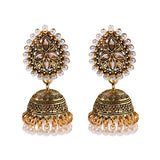 Ethnic Retro Geometric Turkish Jhumka Earrings For Women Indian Jewelry Flower Gold Color Bell Tassel Dangling Earrings
