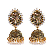 Ethnic Retro Geometric Turkish Jhumka Earrings For Women Indian Jewelry Flower Gold Color Bell Tassel Dangling Earrings
