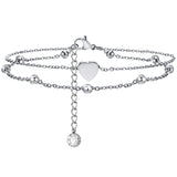 Snake Chain Anklet for Women Girls Adjustable Summer Beach Chain Anklet Bracelet Mother's Day Gifts Stainless Steel Not Allergic