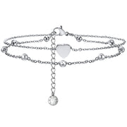 Snake Chain Anklet for Women Girls Adjustable Summer Beach Chain Anklet Bracelet Mother's Day Gifts Stainless Steel Not Allergic