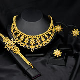 ANIID Fashion African Gold Plated Jewelry Sets For Women Gifts Ethiopian Indian Dubai Bridal Necklace And Earrings Set Wedding