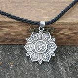 OHM OM AUM Yoga Lotus Flower Buddha Pendant Necklace For Women Religious Mandala Buddhism Jewelry