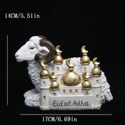 1pc, Adorable Ramadan Lamb Decoration - Unique Resin Desktop Figurine with Creative Design, Durable Construction, and Compact Si