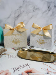 10/20/50pcs Indian Diwali candy box, Halloween, glitter powder，silver powder， Three exquisite styles of ribbon packaging